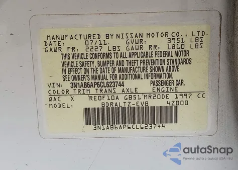 2012 Nissan Sentra 2.0 Sr из США, поврежденный, VIN 3N1AB6AP6CL623744
